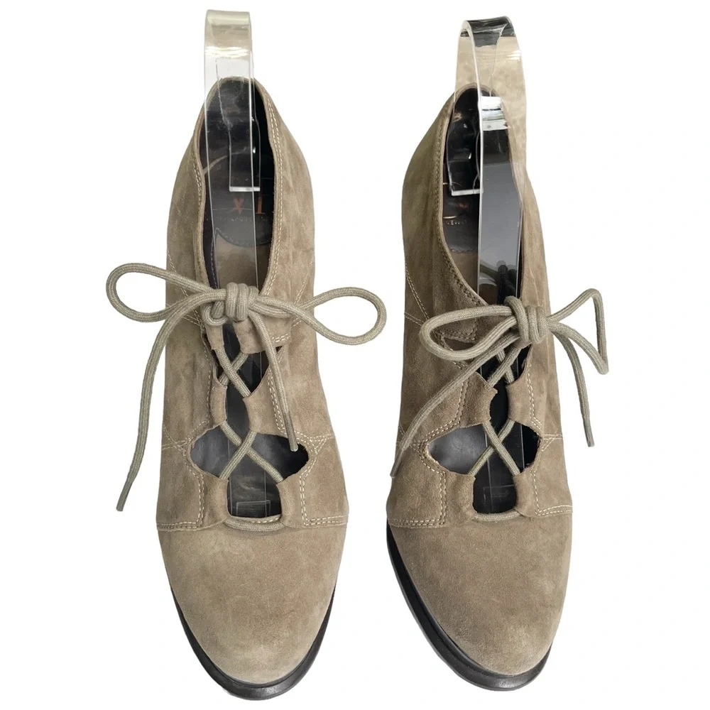 Diane von Furstenberg DVF Guardian Suede Taupe Stiletto